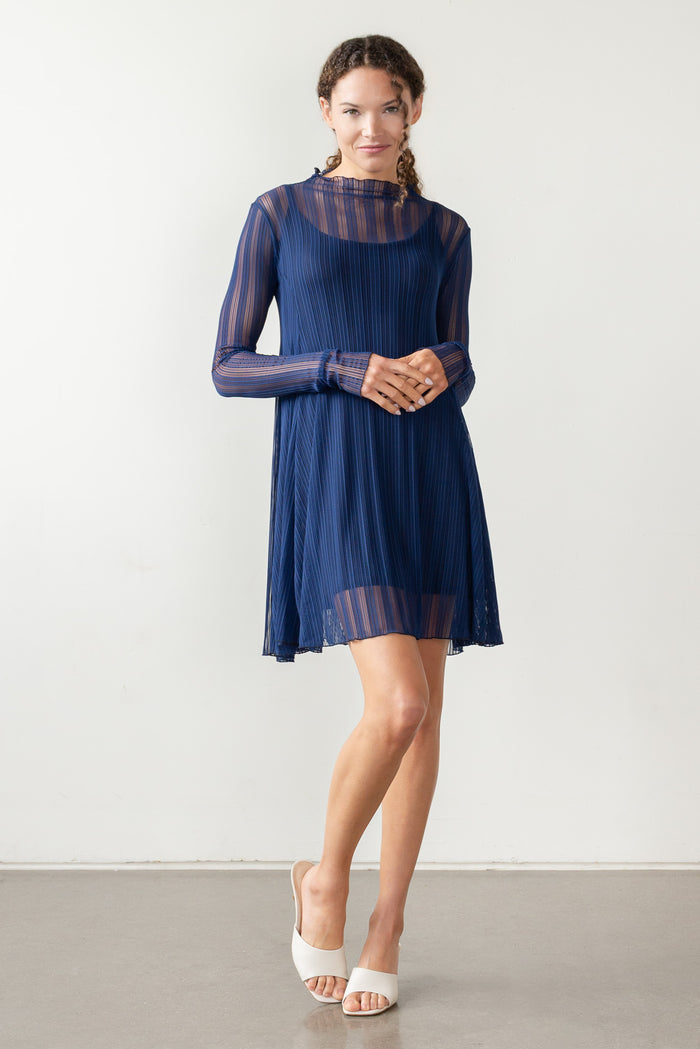 Long sleeve dress in blue