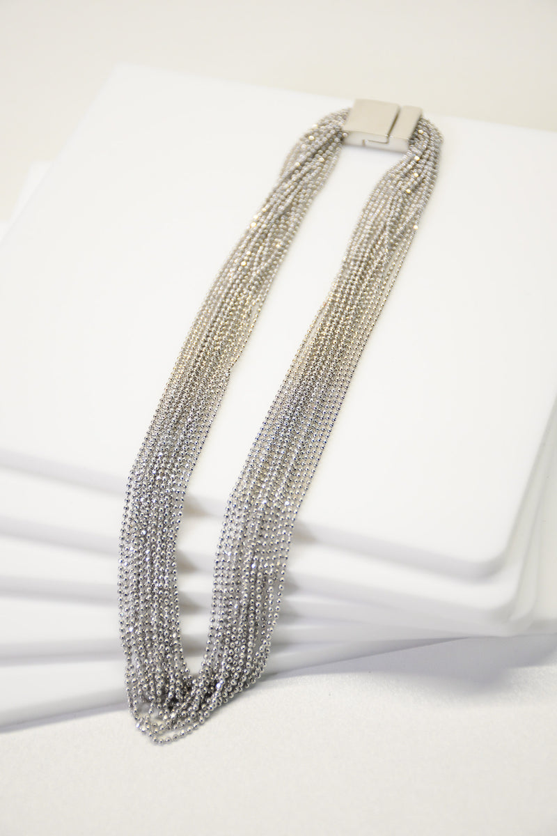 Magnetic Silver Strand Necklace