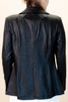 Liquid Leather Single Button Blazer