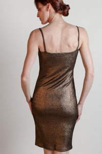 Holiday copper cami style dress back
