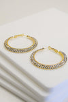 Flared Rhinestone Hoops