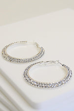 Flared Rhinestone Hoops