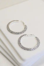 Flared Rhinestone Hoops