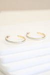 Large Thin Gold Hoops With Silver Sparkle