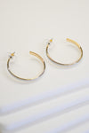 Large Thin Gold Hoops With Silver Sparkle