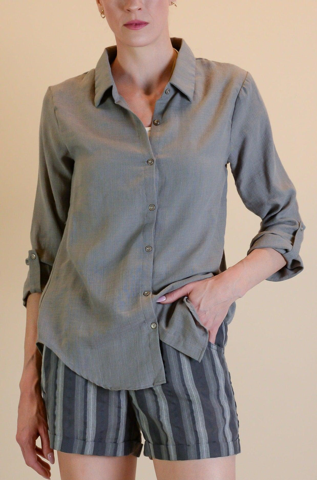 Crosshatch Woven Collared Shirt - Revir