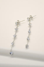 Crystal Heart Chain Earrings - Revir