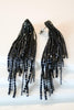 Black Rhinestone Fringe Earrings - Revir