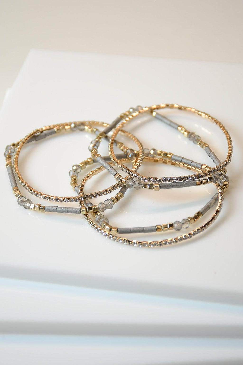 Six Strand Grey & Gold Bracelet - Revir