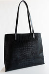 Gator-Embossed Mezzo Shopper with Calf Hair