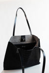 Gator-Embossed Mezzo Shopper with Calf Hair