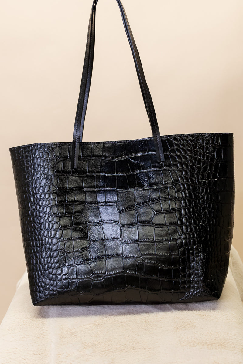 Embossed-Gator Essential Tote