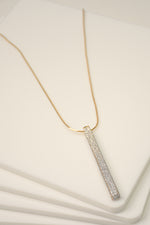 Silver Bar Pendant on Gold Chain