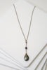 Pyrite Hematite and Charcoal Crystal Y Necklace