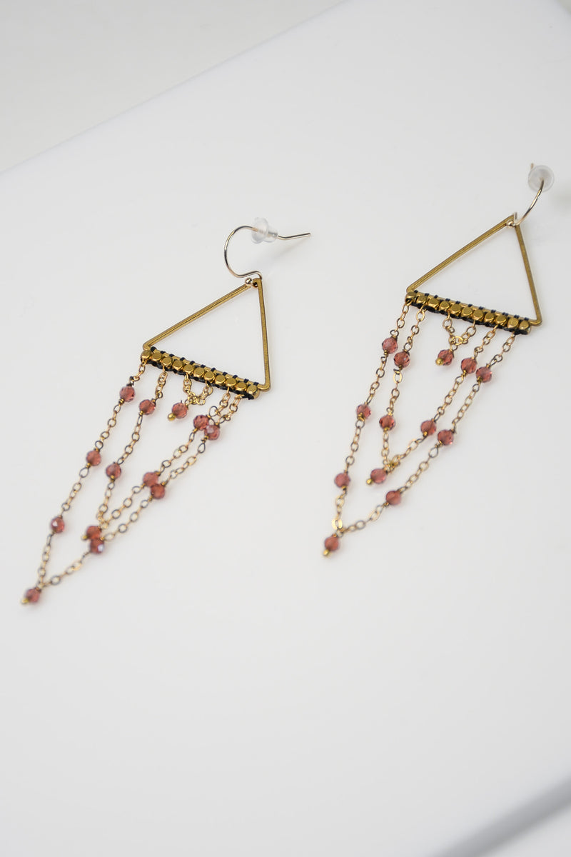 Didi Beads with Gold Chain Earrings