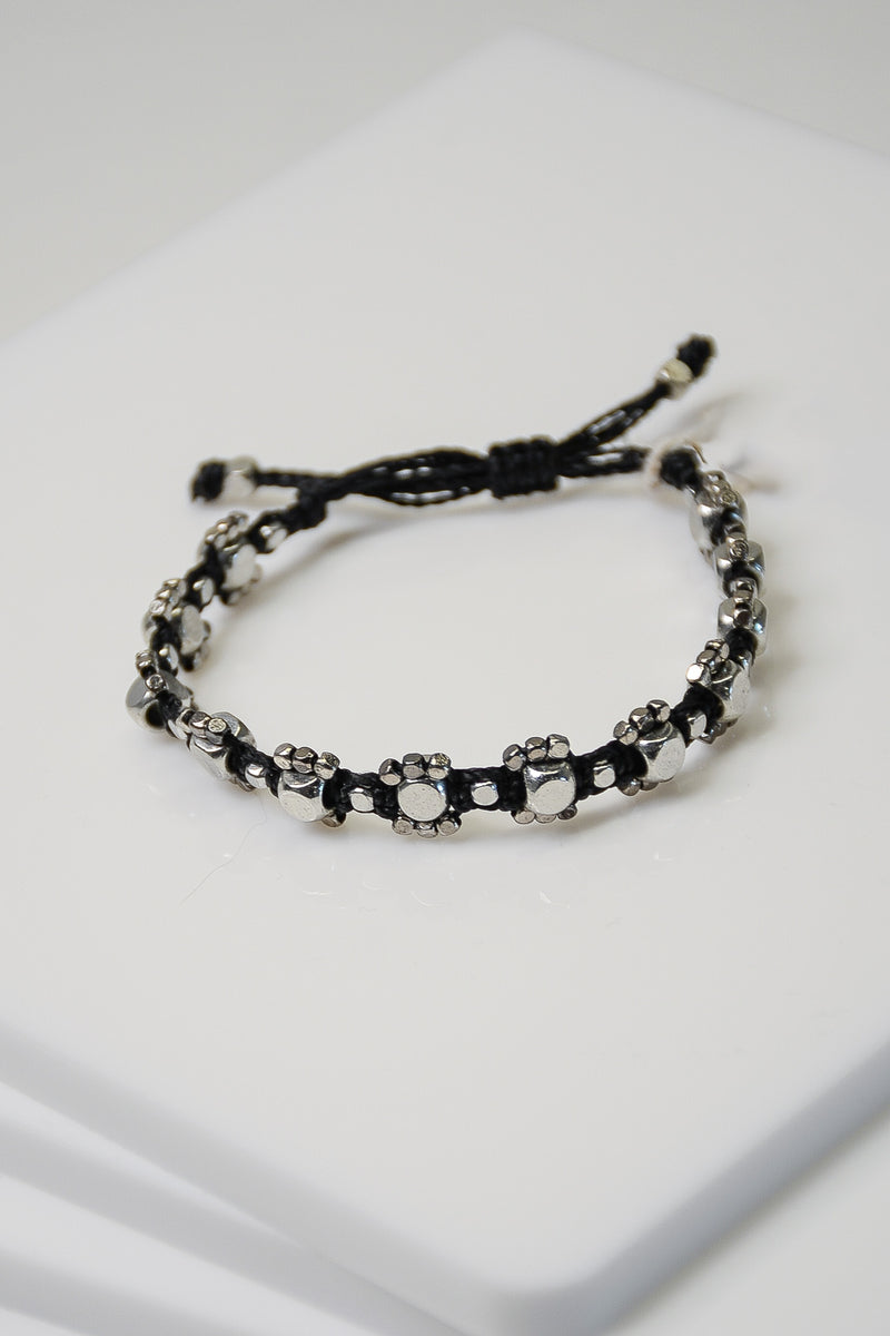 Didi Black Cord with Silver Beads