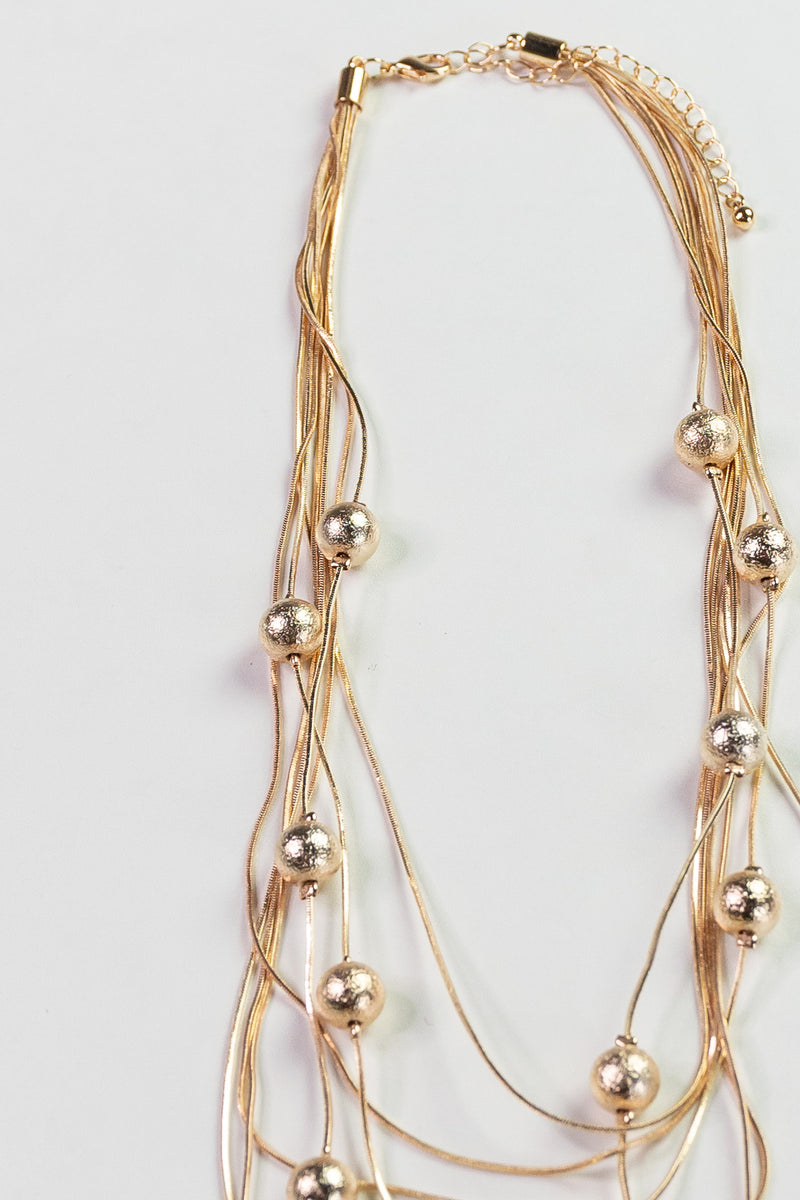 Layered Gold Ball Necklace