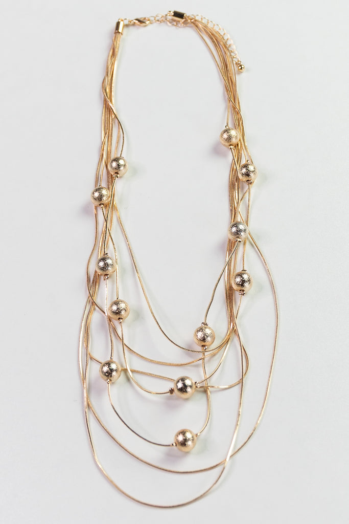 Layered Gold Ball Necklace