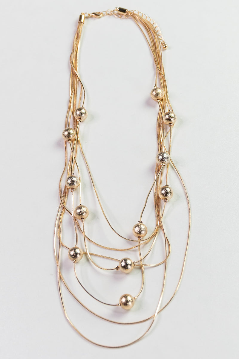 Layered Gold Ball Necklace
