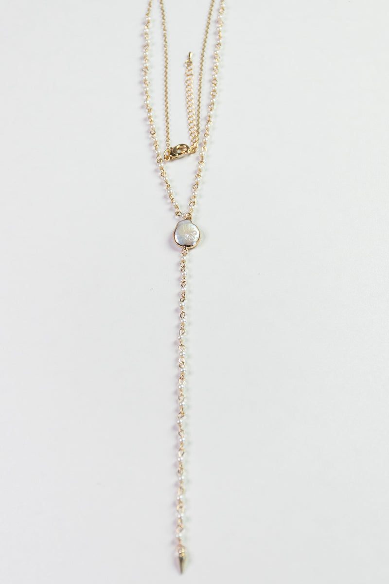 Mother Of Pearl Drop Necklace