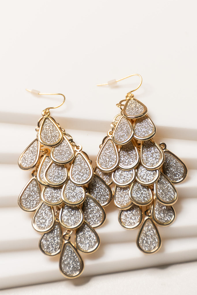 Silver Sparkle Chandelier Earrings