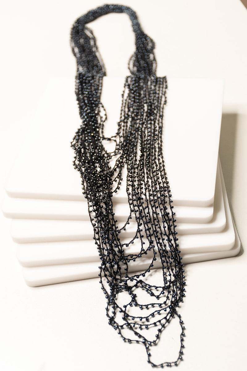 Bead and Thread Layered Necklace