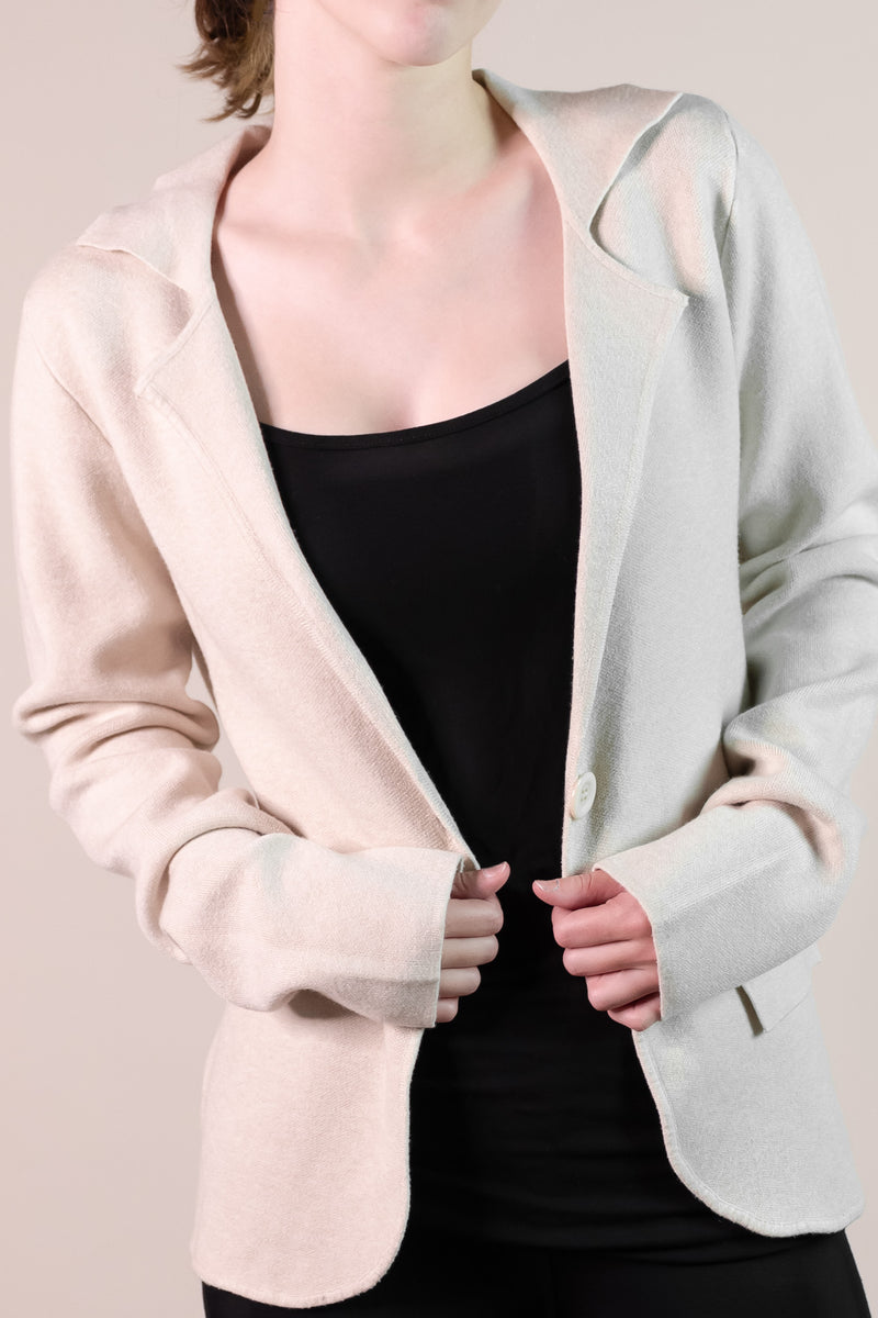 One Button Knit Blazer