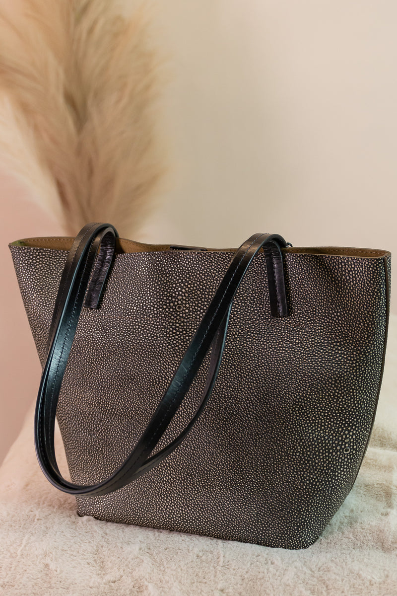 Shimmery Shagreen Mini Essential Tote