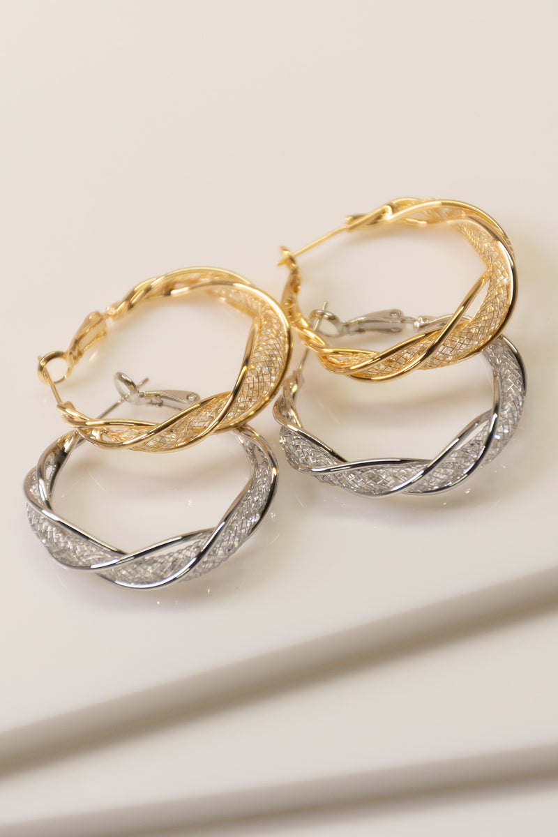 Mesh Twist Hoops