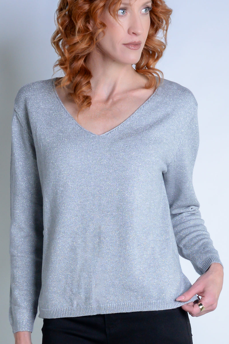 Glitter V-Neck Sweater