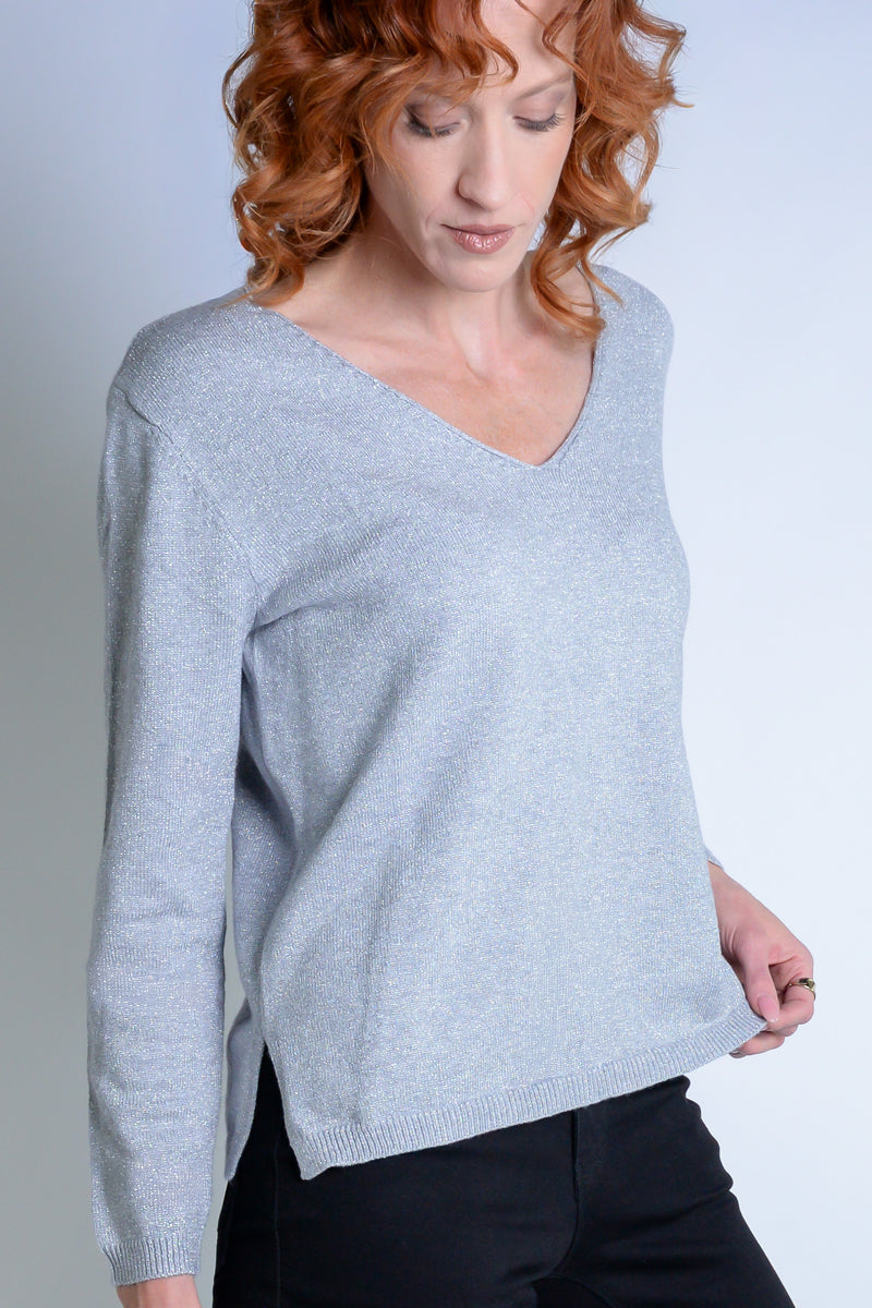 Glitter V-Neck Sweater