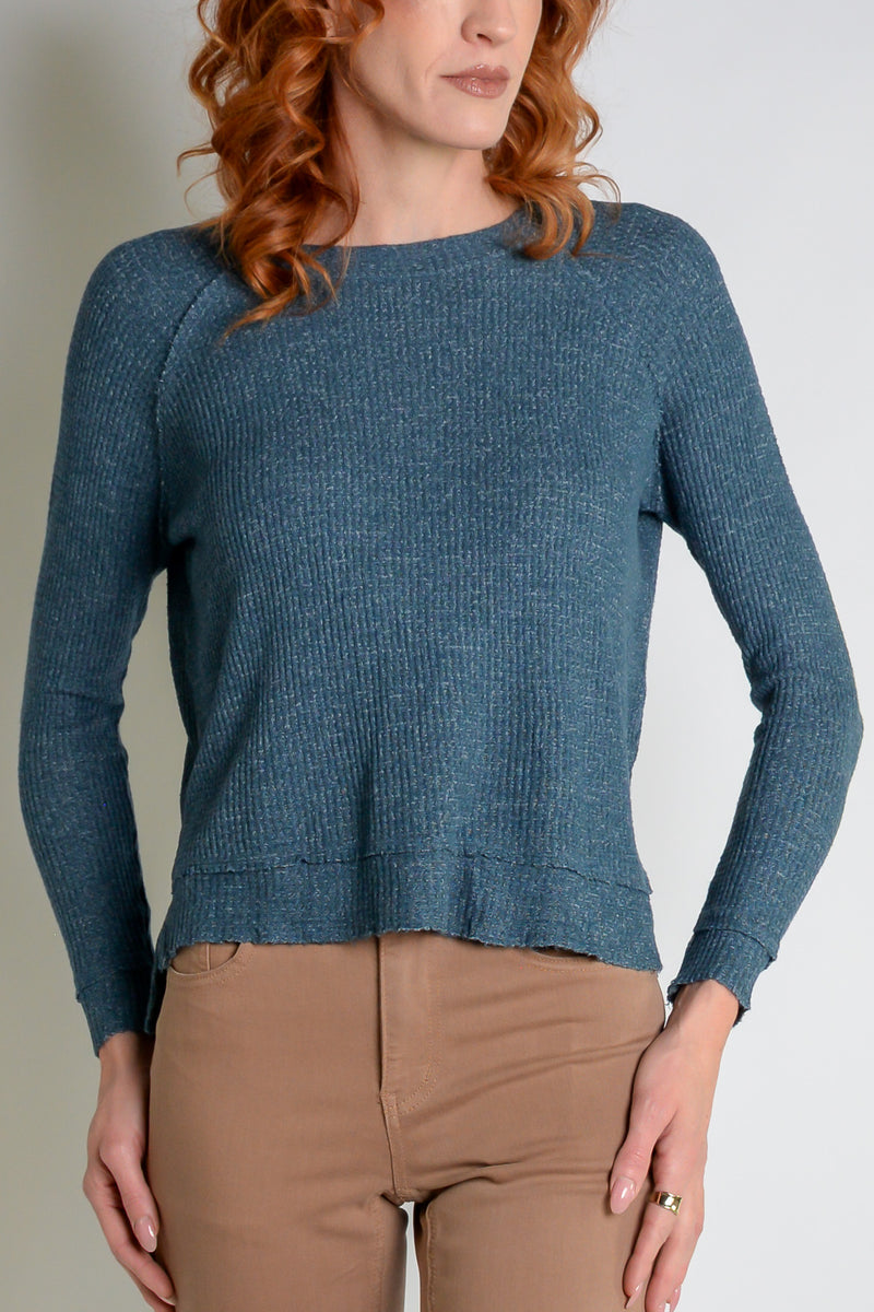 Lush Waffle Knit Harlow Crew