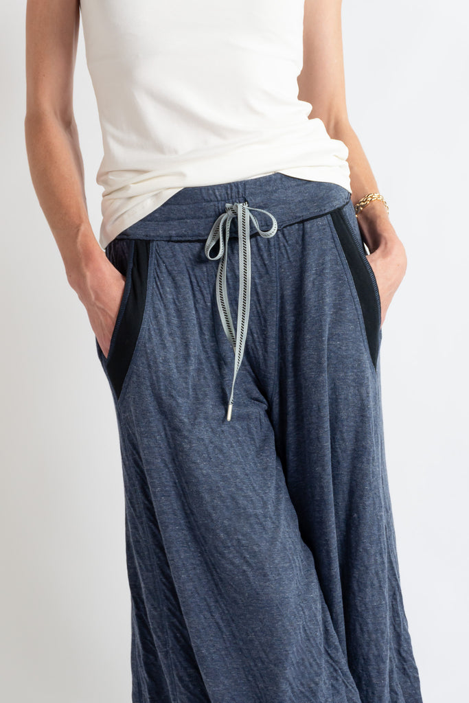 Flowy wide-leg lounge pants by Free People with relaxed silhouette
