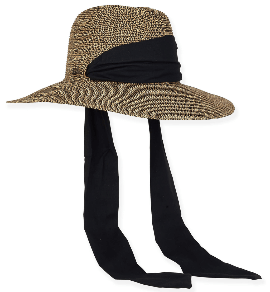 Paper Straw Safari Hat With Scarf Tie - Revir