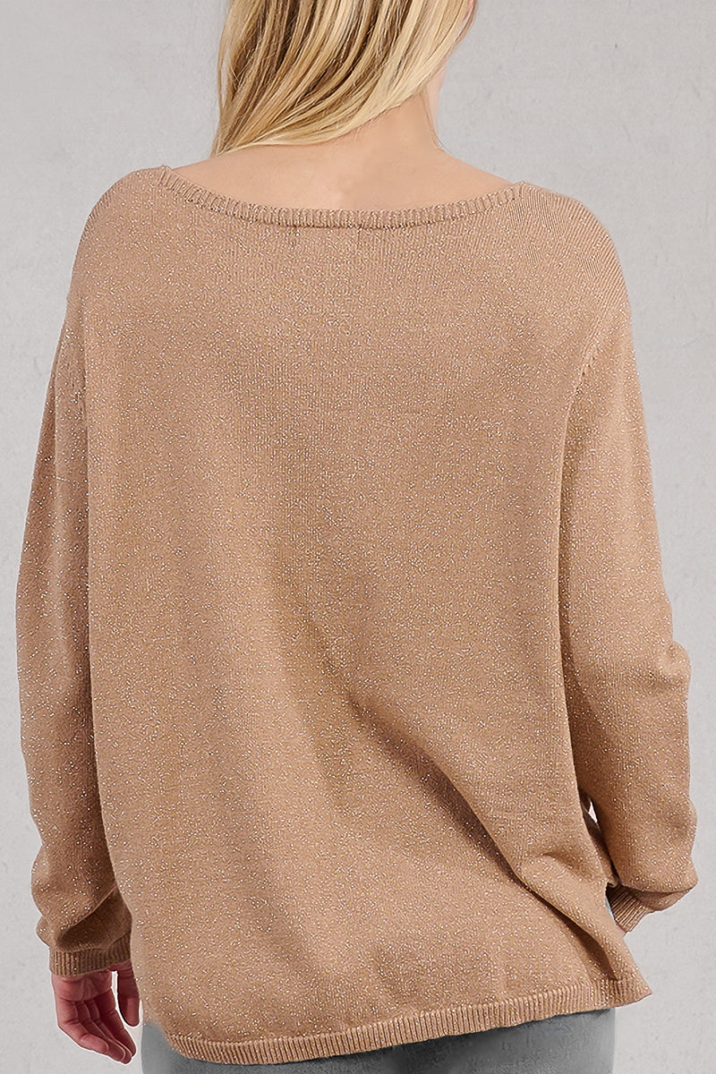 Glitter V-Neck Sweater