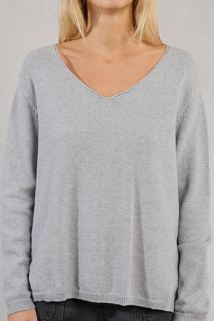 Glitter V-Neck Sweater