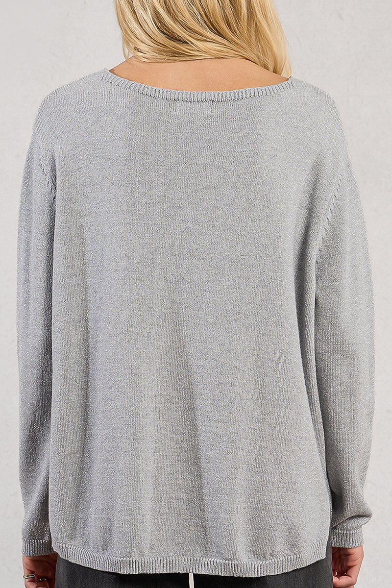 Glitter V-Neck Sweater