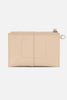 Beige wallet on a light beige background