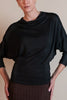 Black Astrid Dolman by Revir soft dolman sleeve top front view