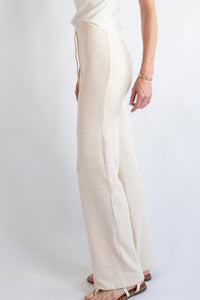 Side view of lounge pant in oatmeal