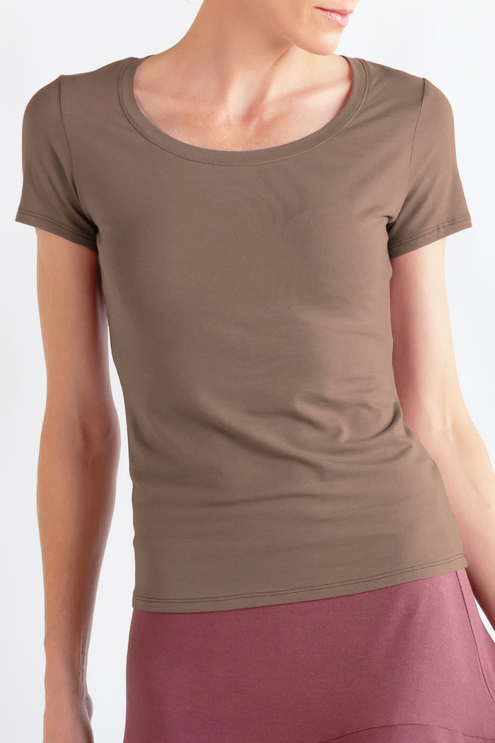 Women’s bamboo Ivy tee featuring a soft, breathable fabric and relaxed everyday fit