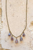 5 Stone Coffee Moonstone Droplet Necklace - Revir