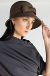 Wool Felt Cloche with Bow Accent - Revir