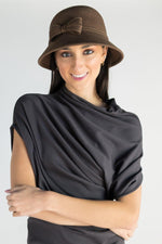 Wool Felt Cloche with Bow Accent - Revir