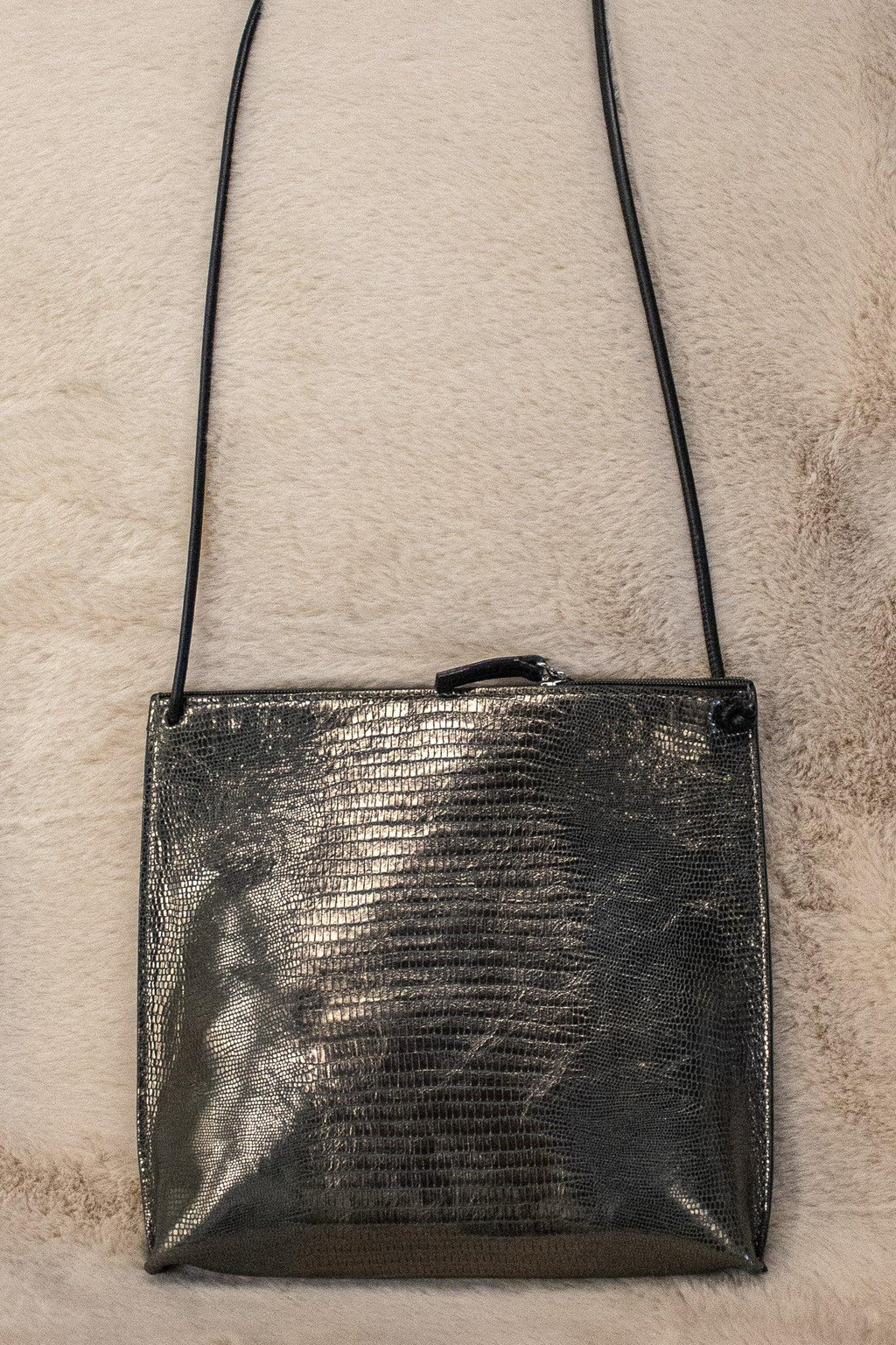 Lizard-Embossed Strappy Pouch - Revir