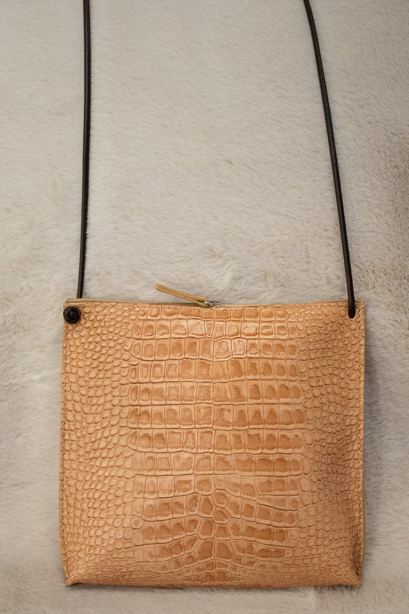 Gator-Embossed Strappy Pouch - Revir