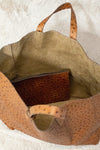 Ostrich-Embossed Slouchy Tote - Revir