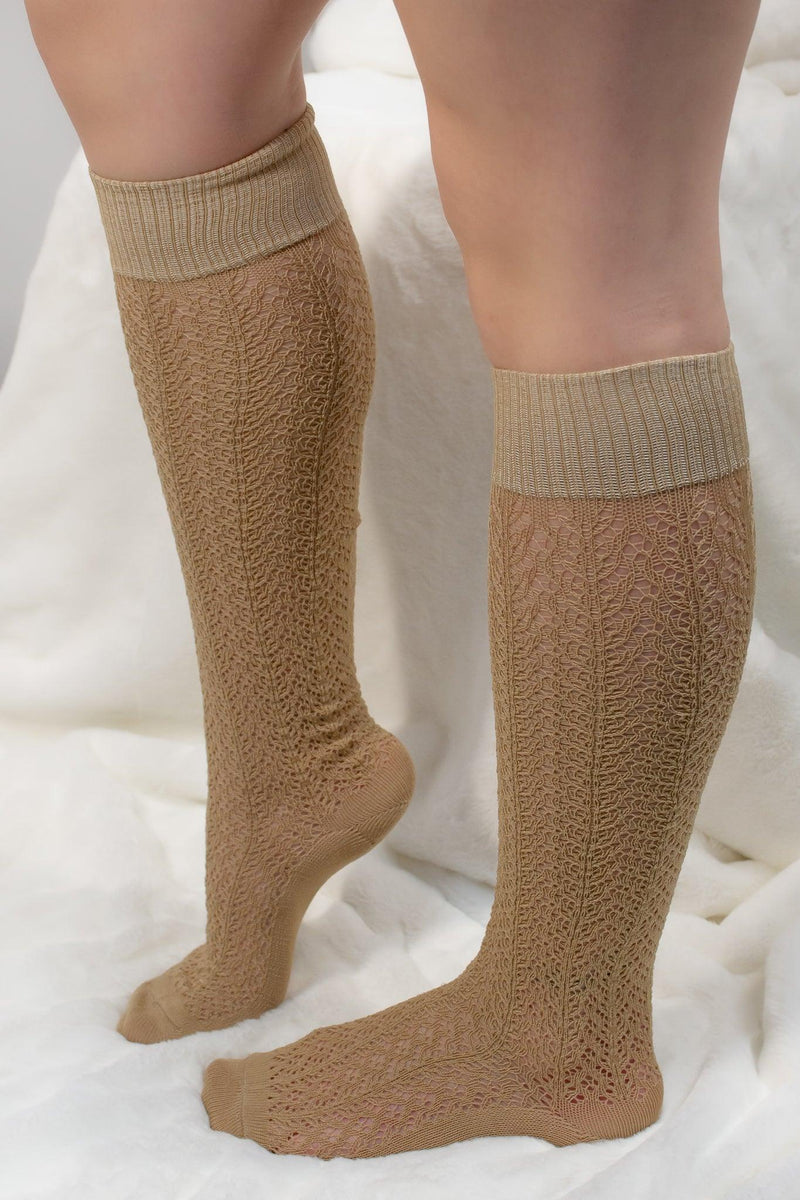 Crochet Egyptian Cotton Over The Knee Socks - Revir