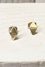 Gold Diamond Shaped Stud Earrings - Revir